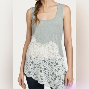 Johnny Was 4 Love and Liberty grey lace top, small